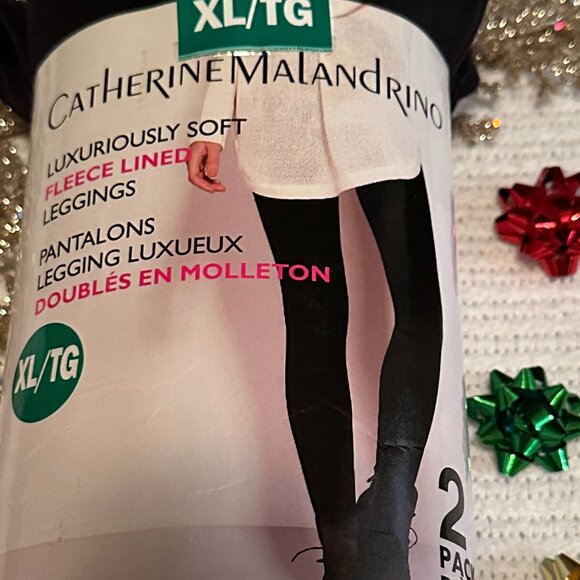 Women's Catherine Malandrino Fleece Lined Leggings Size L NWT - Picture 2 of 4